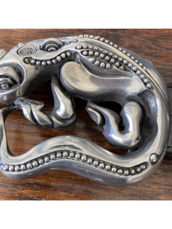 Pewter Lizard Geiko Belt Buckle By Fahrenheit New York main image 10